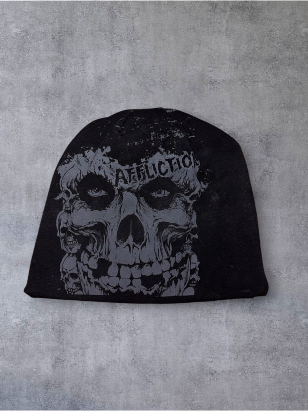 Affliction Misfits Black Skull Reversible Beanie